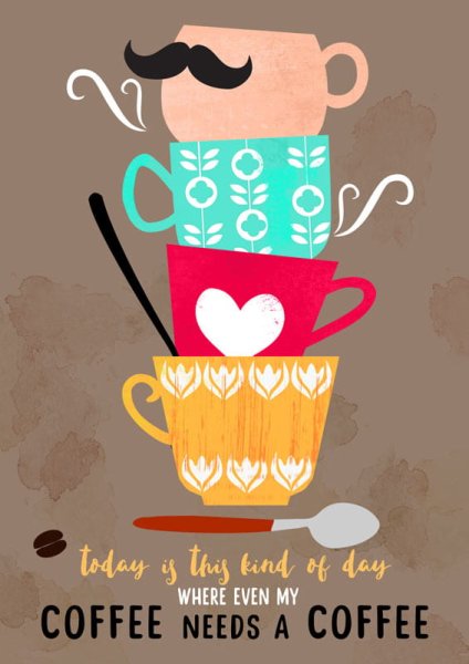 Яркий яркий Постер для кофейни