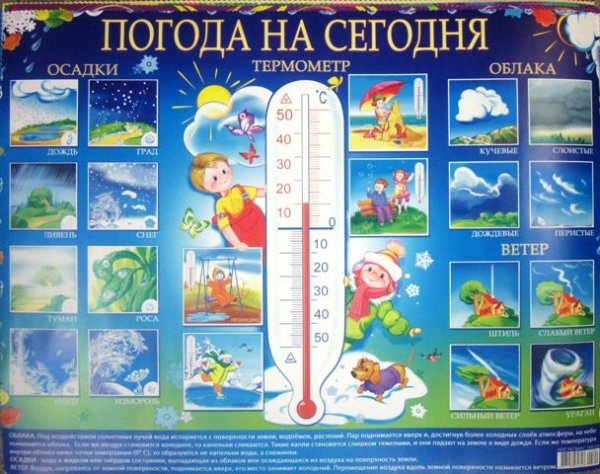 Плакат погоды для детского сада