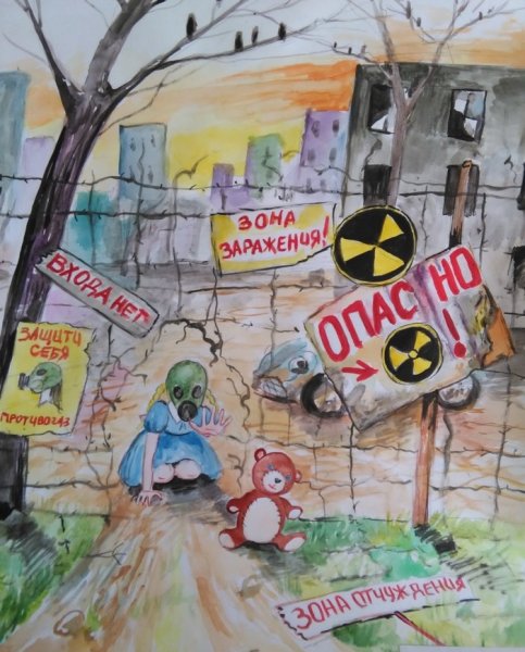 Чернобыльская АЭС рисунок