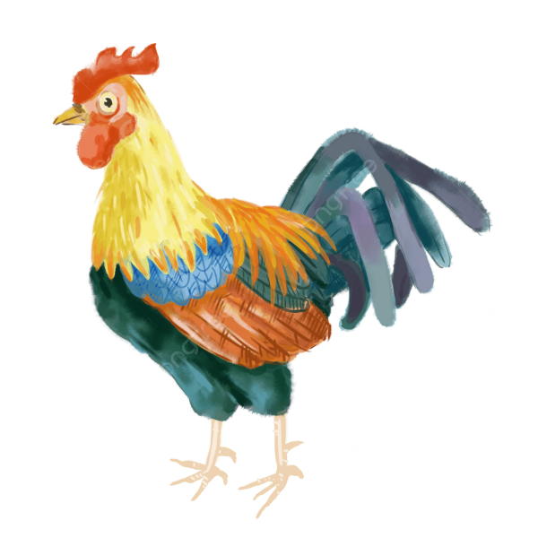 Курица с плакатом