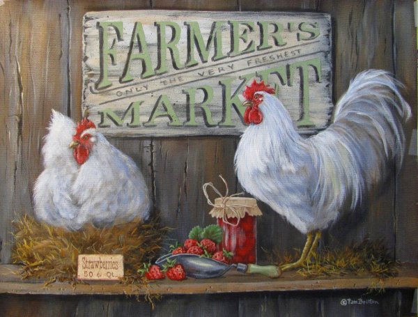 Петушок акварелью