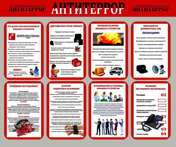 Стенд по антитеррористической защищенности в школе