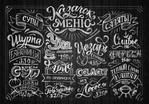 Леттеринг на меловой доске