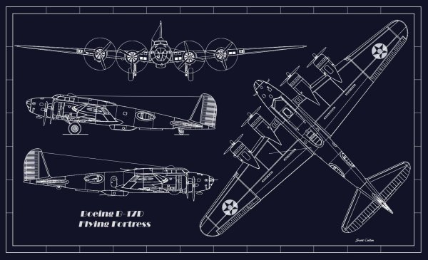 Обои чертеж самолета