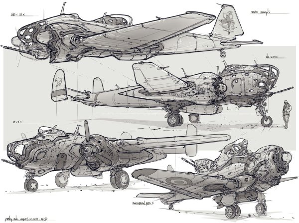 Истребители дизельпанк концепт арт