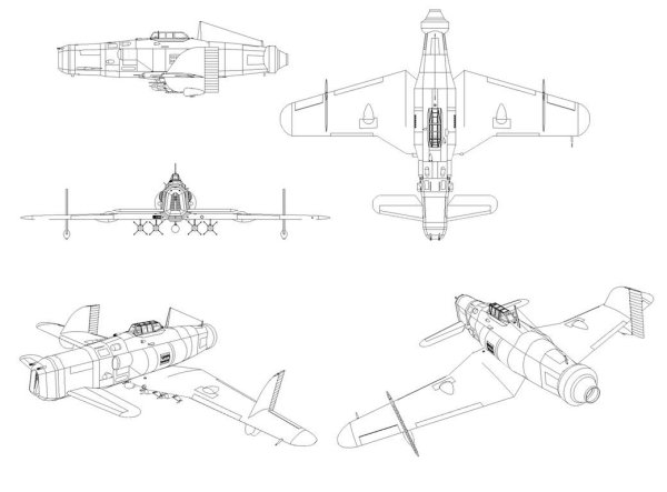Постер чертеж самолета