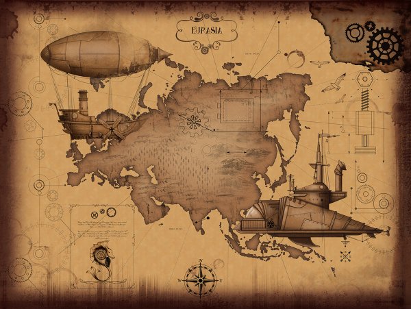 Дирижабль Жюль верна стимпанк