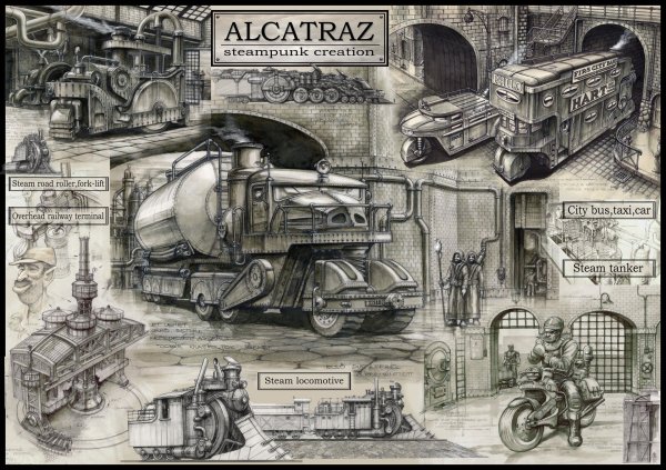 Дизельпанк и стимпанк транспорт