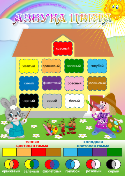 Плакаты цвета детский сад