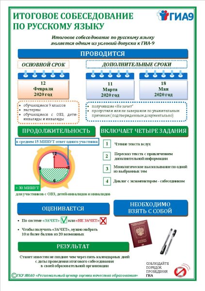 Памятка по итоговому собеседованию 9 класс
