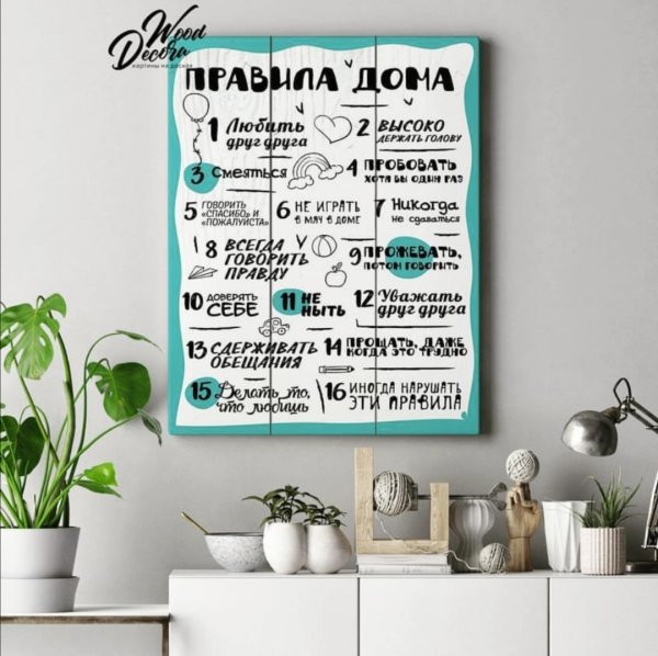 Постер " правила дома"