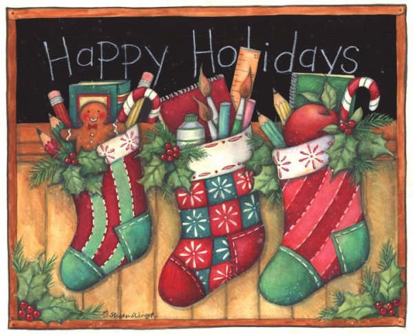 Новогодние рисунки в американском стиле