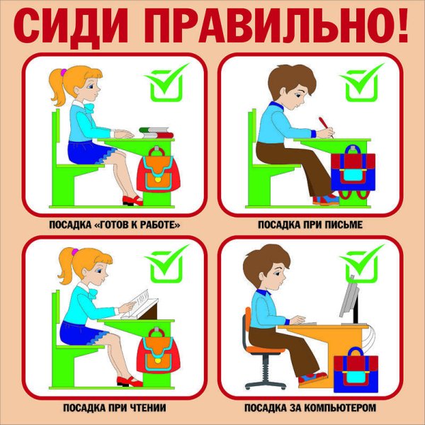 Сиди правильно для классного уголка
