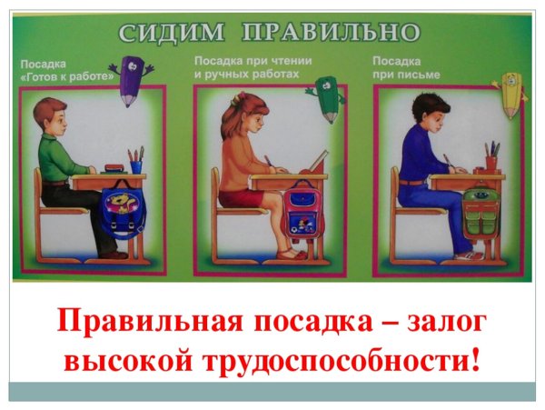 Правильная посадка при письме