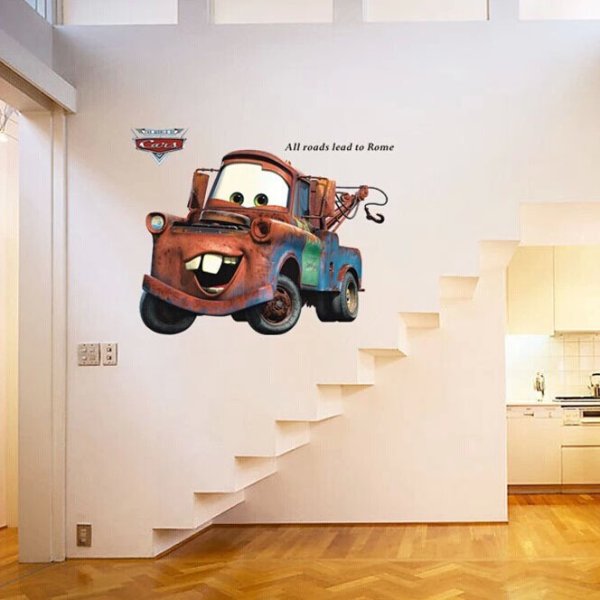 Роспись стен в детской Тачки