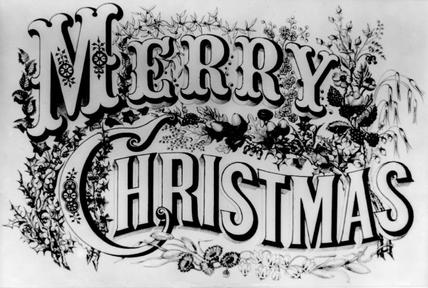 Новогодняя надпись для декупажа