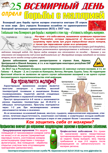Плакаты ко Дню борьбы с малярией