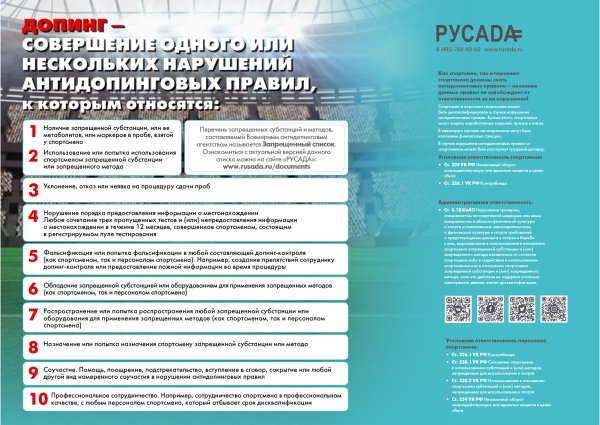 Памятка спортсмену