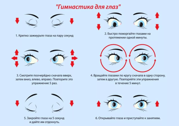 Гимнастика для глаз для улучшения зрения комплекс упражнений