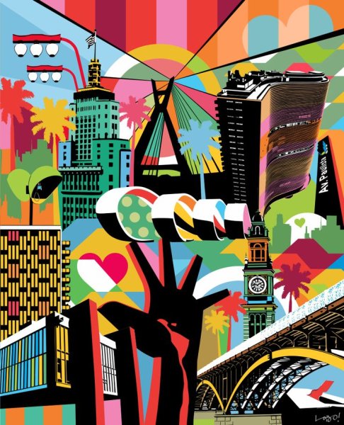 Город в стиле поп арт
