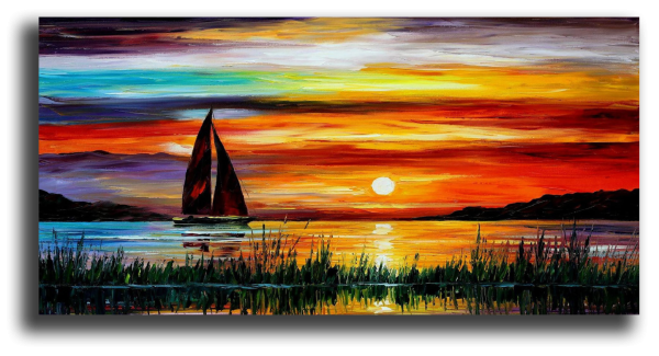 Модульная картина озеро, небо