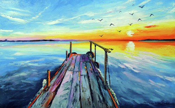 Постер "закат в отражении"