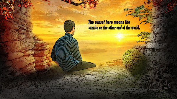 Закат на море иллюстрация вектор