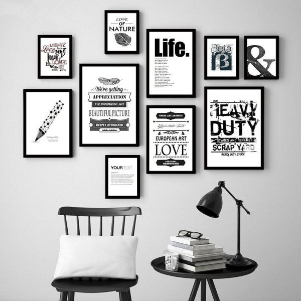 Плакаты в комнату черно белые