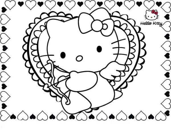 Раскраски Хелло Китти сложные