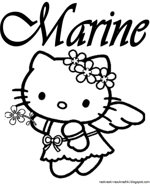 Раскраска Хелло Китти балерина