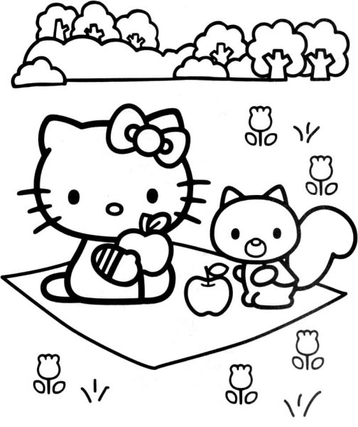 Хелло Китти раскраска