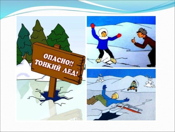 Плакаты осторожно тонкий лед для детей