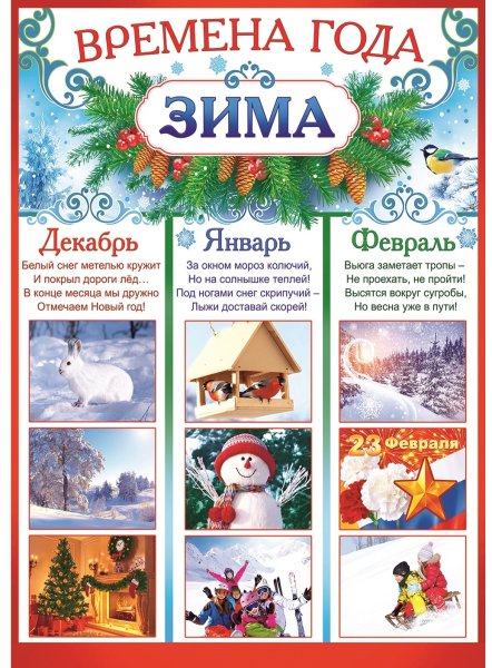 Плакат зима для детского сада