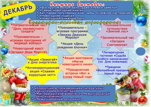 Афиша мероприятий на декабрь