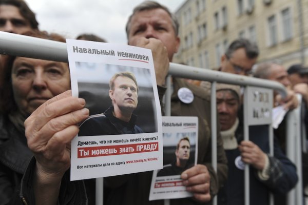 Плакаты пикетов в поддержку Навального