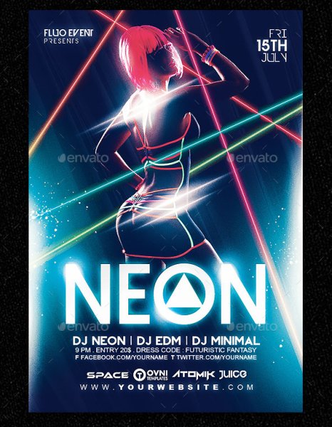 Неоновый флаер