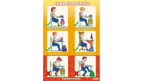 Стенд сиди правильно в начальной школе