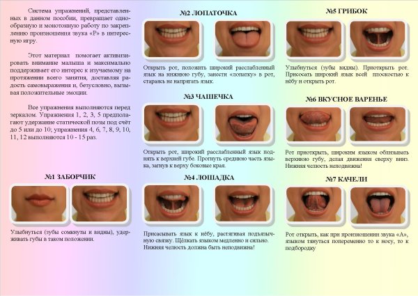 Логопедическая артикуляционная гимнастика для детей 3-4 лет