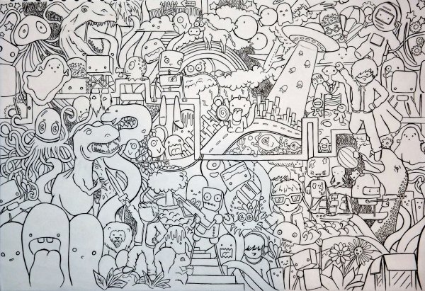 Раскраска в стиле инди