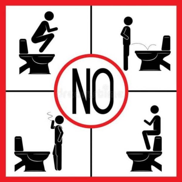 Предупреждающие таблички для туалета