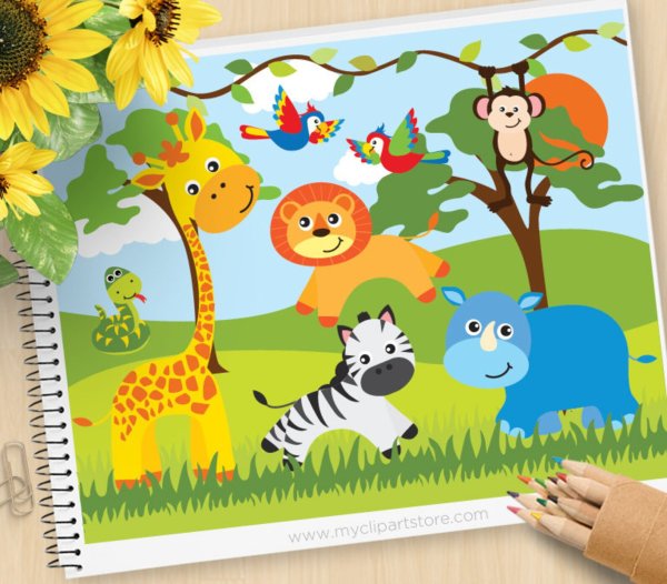 Носорог и жирафа обложка для детей