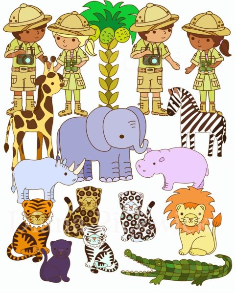 Раскраска зоопарк с животными