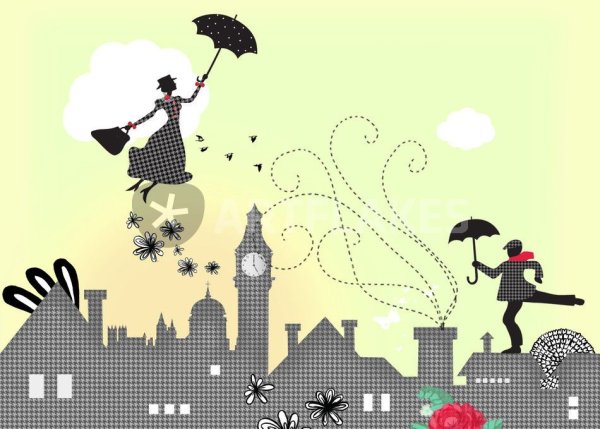 Мэри Поппинс с зонтом Советский фильм