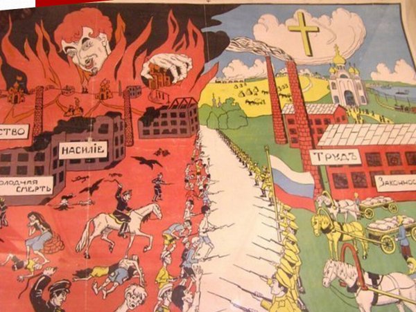 Белогвардейские плакаты гражданской войны 1917-1922
