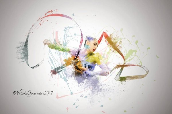 Гимнастка акварель