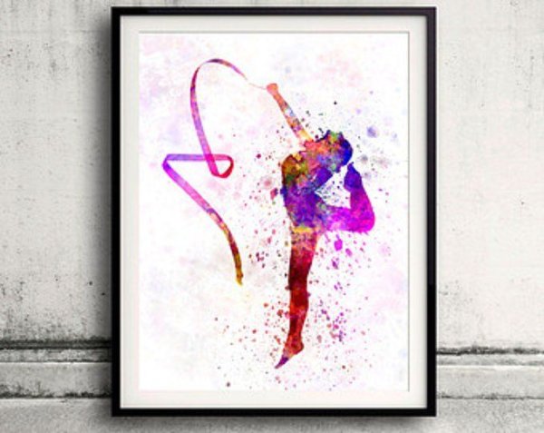 Силуэты художественных гимнасток с булавами