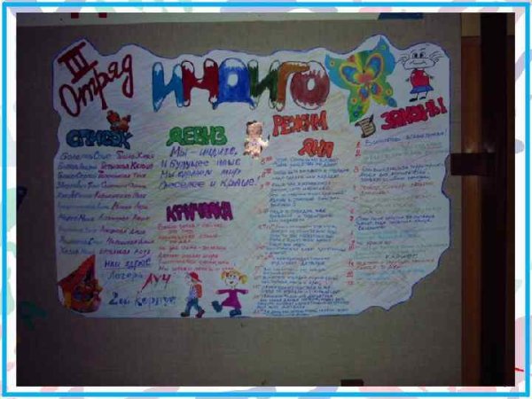 Плакат в лагерь