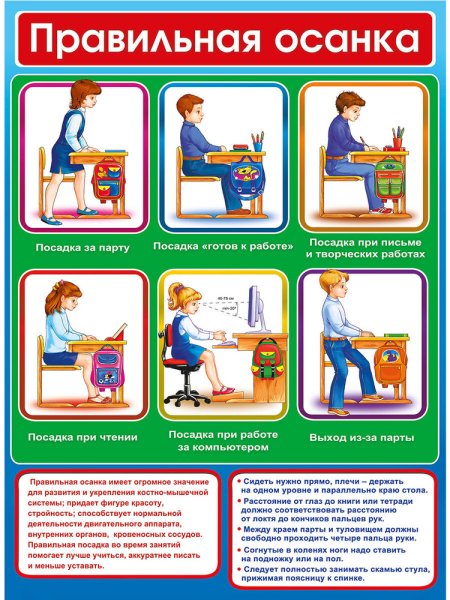 Правильная осанка при письме