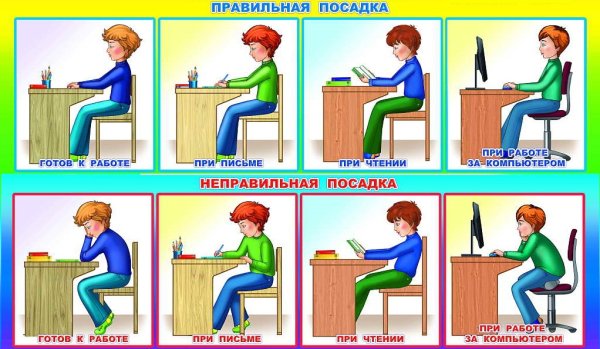 Правильная посадка за столом