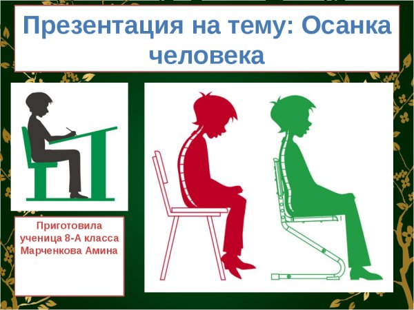 Правильная осанка презентация
